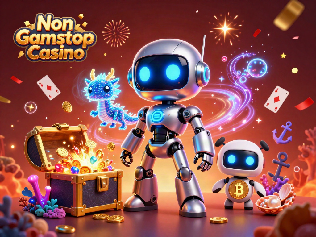 Experience the excitement at Non Gamstop Casino with vibrant cartoon characters and engaging gaming elements.
