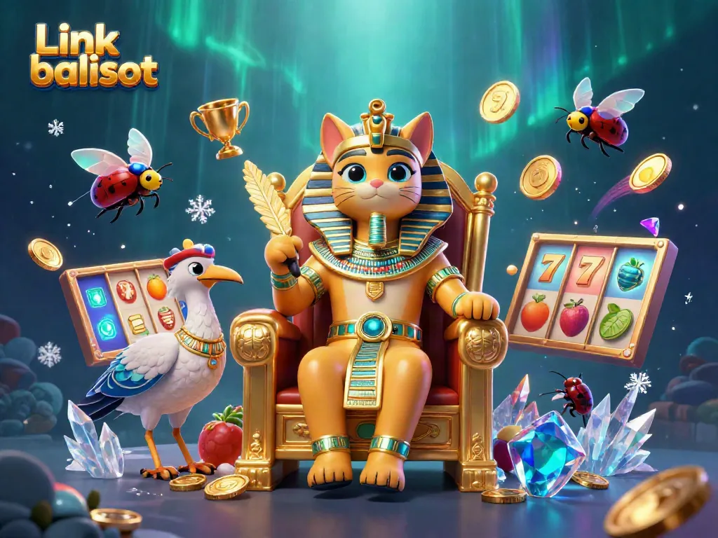 Engage with Link balislot for thrilling casino adventures featuring dynamic slot reels and vibrant characters.