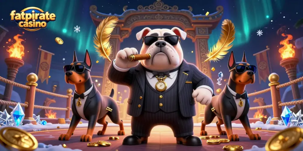 Play thrilling games at fatpirate casino with captured action of a mafia-themed 3D illustration.